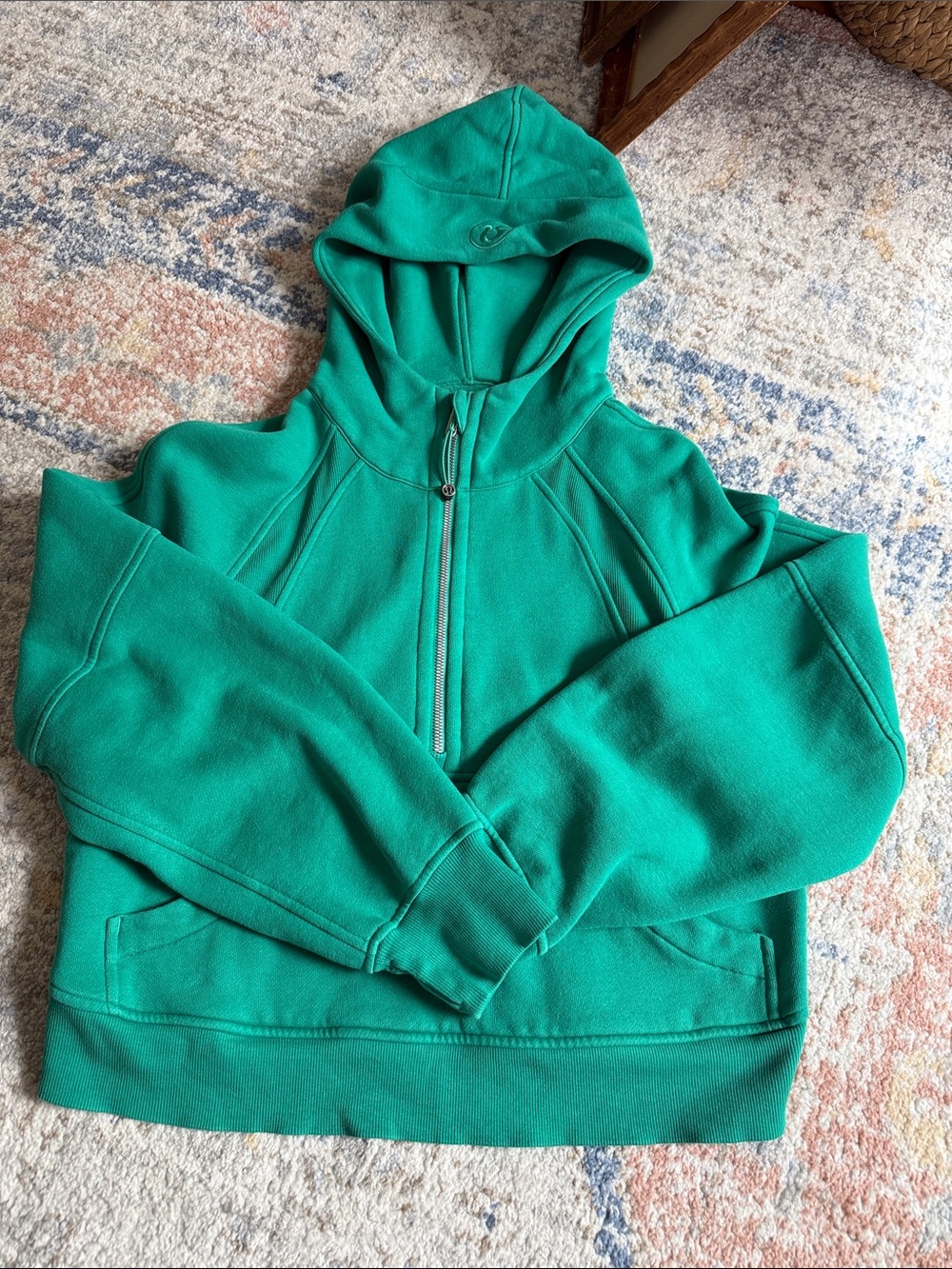 lululemon athletica Green Half-Zip Hooded Sweatshirt